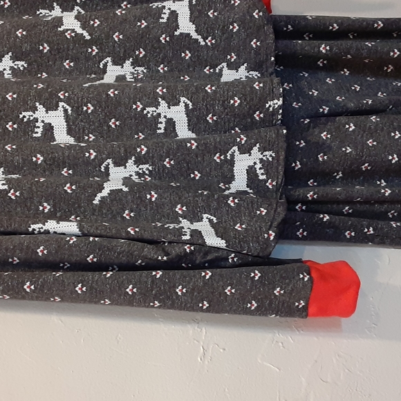 Sz (16/18) Super Soft Reindeer Gray Red White Pajama Set - Picture 5 of 12
